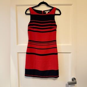 Banana Republic Red and Black Striped Mini Dress
